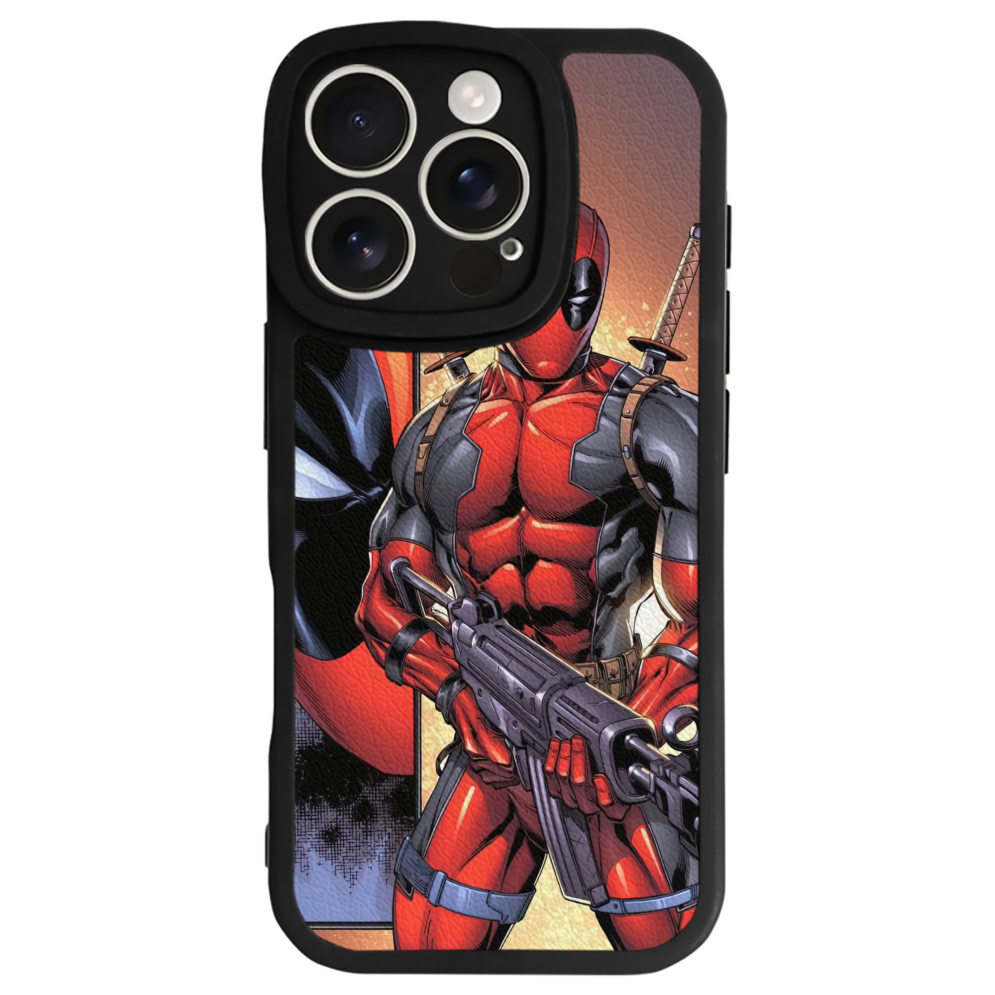 （画像用） Deadpool デッドプール 【iPhone 16シリーズ対応】シリコンスマホケース（レザー調） 材質：シリコン